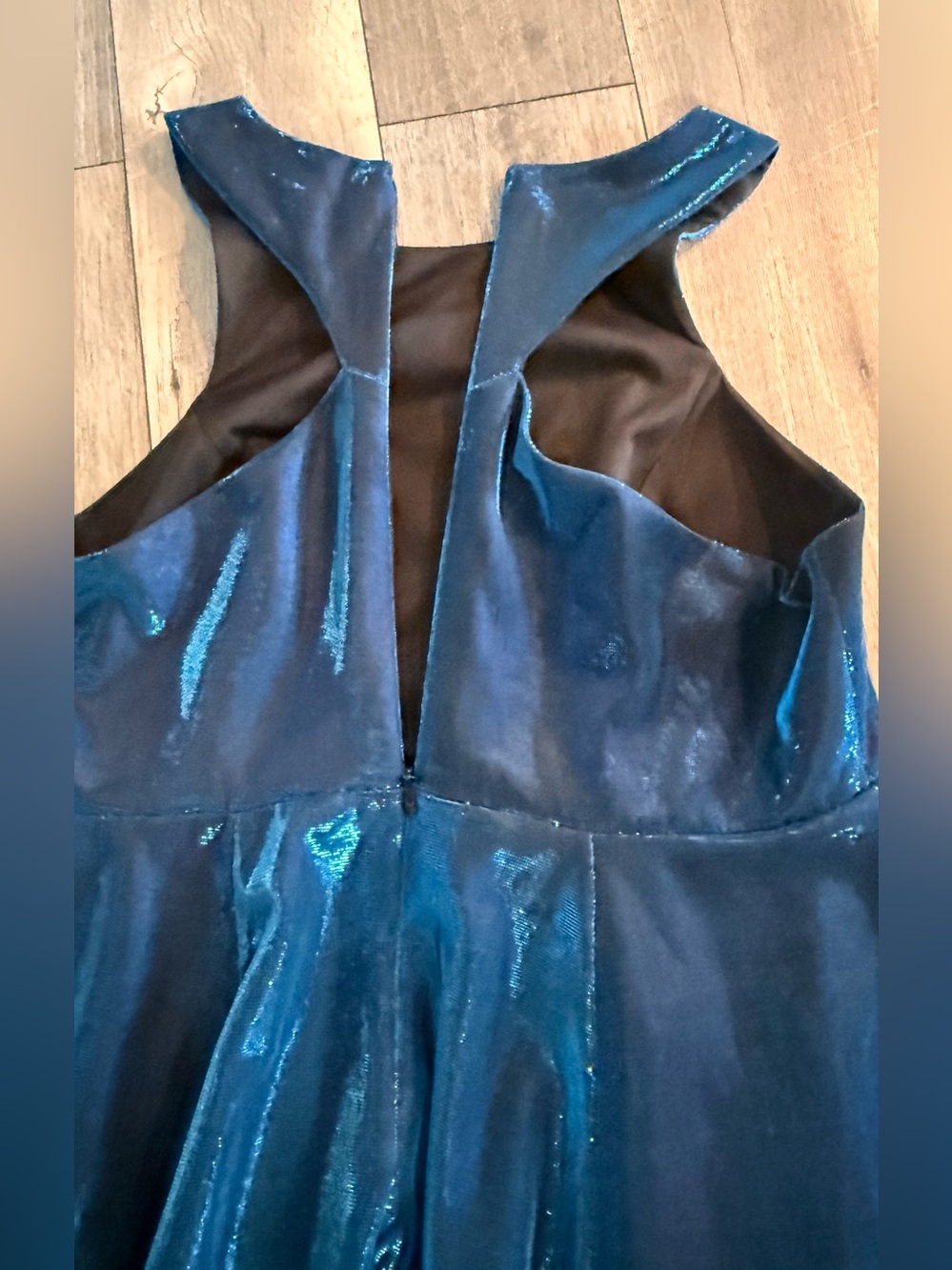Torrid Blue Metallic Sparkle A-Line Sleeveless Dress w/ Zipper - 16 - Picture 6 of 6